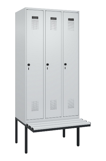 C+P Spind Evolo PLUS 0490407-10 mit Sitzbank 1 Abt.300mm Drehriegel (HxBxT) 2120x300x815mm 7016/7016
