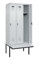 C+P Spind Evolo PLUS 0490407-10 mit Sitzbank 1 Abt.300mm Drehriegel (HxBxT) 2120x300x815mm 7016/7016