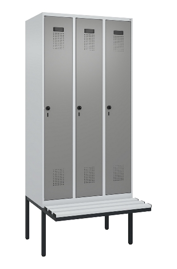 C+P Spind Evolo PLUS 0490407-10 mit Sitzbank 1 Abt.300mm Drehriegel (HxBxT) 2120x300x815mm 7016/7016