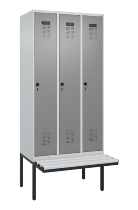 C+P Spind Evolo PLUS 0490407-10 mit Sitzbank 1 Abt.300mm Drehriegel (HxBxT) 2120x300x815mm 7016/7016