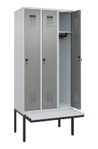 C+P Spind Evolo PLUS 0490407-10 mit Sitzbank 1 Abt.300mm Drehriegel (HxBxT) 2120x300x815mm 7016/7016