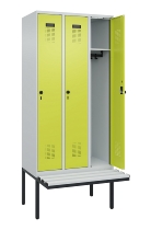 C+P Spind Evolo PLUS 0490407-10 mit Sitzbank 1 Abt.300mm Drehriegel (HxBxT) 2120x300x815mm 7016/7016