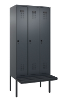 C+P Spind Evolo PLUS 0490407-10 mit Sitzbank 1 Abt.300mm Drehriegel (HxBxT) 2120x300x815mm 7016/7016