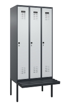 C+P Spind Evolo PLUS 0490407-10 mit Sitzbank 1 Abt.300mm Drehriegel (HxBxT) 2120x300x815mm 7016/7016