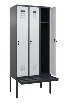 C+P Spind Evolo PLUS 0490407-10 mit Sitzbank 1 Abt.300mm Drehriegel (HxBxT) 2120x300x815mm 7016/7016