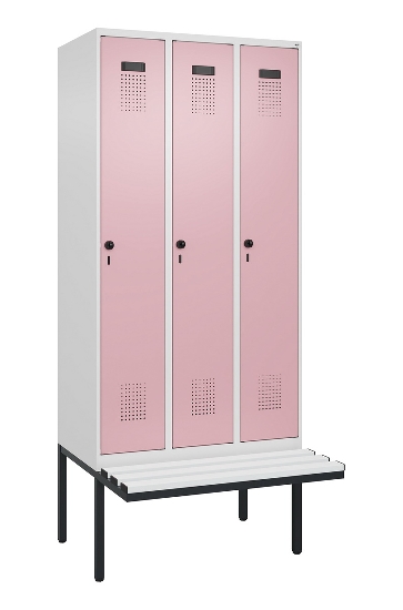 C+P Spind Evolo PLUS 0490407-10 mit Sitzbank 1 Abt.300mm Drehriegel (HxBxT) 2120x300x815mm 7016/7016