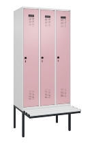C+P Spind Evolo PLUS 0490407-10 mit Sitzbank 1 Abt.300mm Drehriegel (HxBxT) 2120x300x815mm 7016/7016