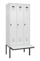 C+P Spind Evolo PLUS 0490407-10 mit Sitzbank 1 Abt.300mm Drehriegel (HxBxT) 2120x300x815mm 7016/7016