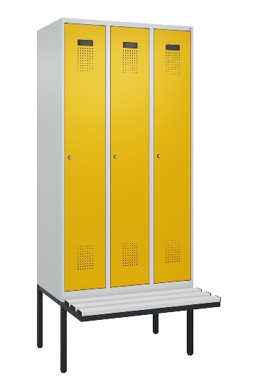C+P Spind Evolo PLUS 0490407-10 mit Sitzbank 1 Abt.300mm Drehriegel (HxBxT) 2120x300x815mm 7016/7016