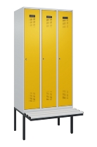 C+P Spind Evolo PLUS 0490407-10 mit Sitzbank 1 Abt.300mm Drehriegel (HxBxT) 2120x300x815mm 7016/7016