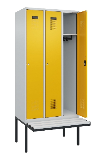C+P Spind Evolo PLUS 0490407-10 mit Sitzbank 1 Abt.300mm Drehriegel (HxBxT) 2120x300x815mm 7016/7016