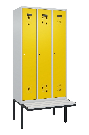 C+P Spind Evolo PLUS 0490407-10 mit Sitzbank 1 Abt.300mm Drehriegel (HxBxT) 2120x300x815mm 7016/7016