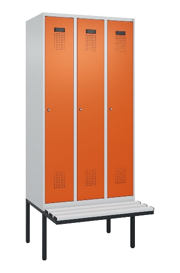 C+P Spind Evolo PLUS 0490407-10 mit Sitzbank 1 Abt.300mm Drehriegel (HxBxT) 2120x300x815mm 7016/7016