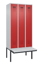 C+P Spind Evolo PLUS 0490407-10 mit Sitzbank 1 Abt.300mm Drehriegel (HxBxT) 2120x300x815mm 7016/7016