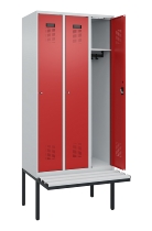C+P Spind Evolo PLUS 0490407-10 mit Sitzbank 1 Abt.300mm Drehriegel (HxBxT) 2120x300x815mm 7016/7016