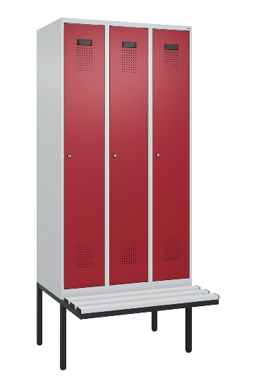 C+P Spind Evolo PLUS 0490407-10 mit Sitzbank 1 Abt.300mm Drehriegel (HxBxT) 2120x300x815mm 7016/7016