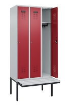 C+P Spind Evolo PLUS 0490407-10 mit Sitzbank 1 Abt.300mm Drehriegel (HxBxT) 2120x300x815mm 7016/7016