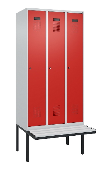 C+P Spind Evolo PLUS 0490407-10 mit Sitzbank 1 Abt.300mm Drehriegel (HxBxT) 2120x300x815mm 7016/7016