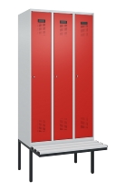 C+P Spind Evolo PLUS 0490407-10 mit Sitzbank 1 Abt.300mm Drehriegel (HxBxT) 2120x300x815mm 7016/7016