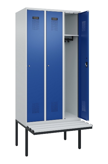 C+P Spind Evolo PLUS 0490407-10 mit Sitzbank 1 Abt.300mm Drehriegel (HxBxT) 2120x300x815mm 7016/7016