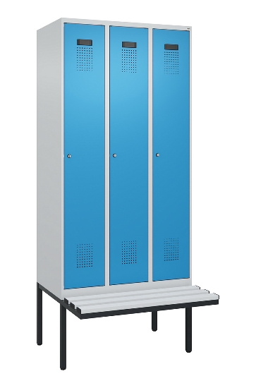 C+P Spind Evolo PLUS 0490407-10 mit Sitzbank 1 Abt.300mm Drehriegel (HxBxT) 2120x300x815mm 7016/7016