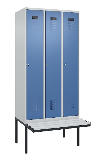 C+P Spind Evolo PLUS 0490407-10 mit Sitzbank 1 Abt.300mm Drehriegel (HxBxT) 2120x300x815mm 7016/7016
