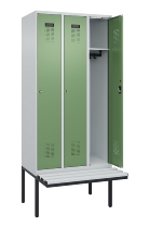 C+P Spind Evolo PLUS 0490407-10 mit Sitzbank 1 Abt.300mm Drehriegel (HxBxT) 2120x300x815mm 7016/7016