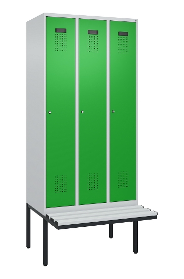 C+P Spind Evolo PLUS 0490407-10 mit Sitzbank 1 Abt.300mm Drehriegel (HxBxT) 2120x300x815mm 7016/7016