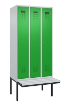 C+P Spind Evolo PLUS 0490407-10 mit Sitzbank 1 Abt.300mm Drehriegel (HxBxT) 2120x300x815mm 7016/7016
