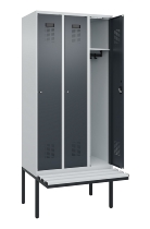 C+P Spind Evolo PLUS 0490407-10 mit Sitzbank 1 Abt.300mm Drehriegel (HxBxT) 2120x300x815mm 7016/7016