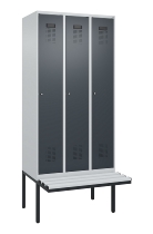 C+P Spind Evolo PLUS 0490407-10 mit Sitzbank 1 Abt.300mm Drehriegel (HxBxT) 2120x300x815mm 7016/7016