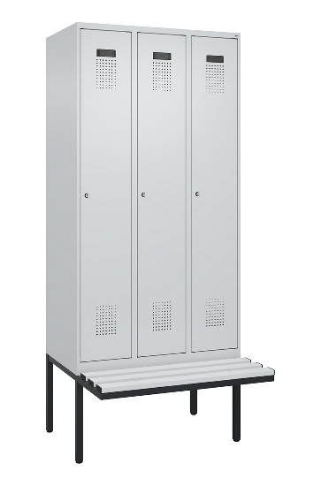 C+P Spind Evolo PLUS 0490407-10 mit Sitzbank 1 Abt.300mm Drehriegel (HxBxT) 2120x300x815mm 7016/7016