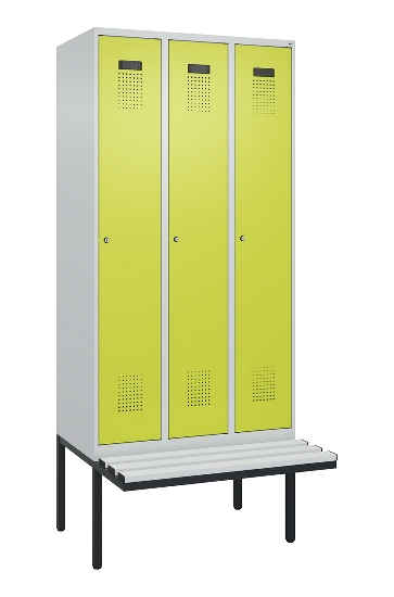 C+P Spind Evolo PLUS 0490407-10 mit Sitzbank 1 Abt.300mm Drehriegel (HxBxT) 2120x300x815mm 7016/7016