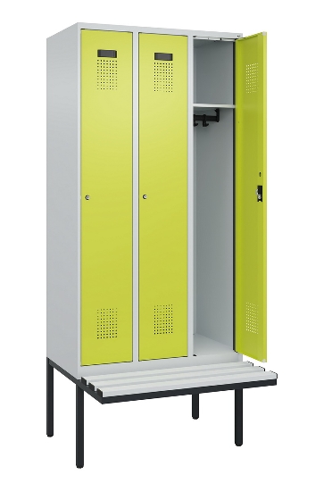 C+P Spind Evolo PLUS 0490407-10 mit Sitzbank 1 Abt.300mm Drehriegel (HxBxT) 2120x300x815mm 7016/7016