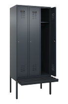C+P Spind Evolo PLUS 0490407-10 mit Sitzbank 1 Abt.300mm Drehriegel (HxBxT) 2120x300x815mm 7016/7016