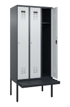 C+P Spind Evolo PLUS 0490407-10 mit Sitzbank 1 Abt.300mm Drehriegel (HxBxT) 2120x300x815mm 7016/7016