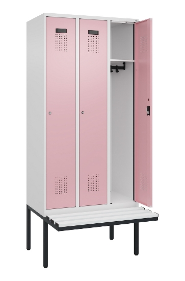 C+P Spind Evolo PLUS 0490407-10 mit Sitzbank 1 Abt.300mm Drehriegel (HxBxT) 2120x300x815mm 7016/7016