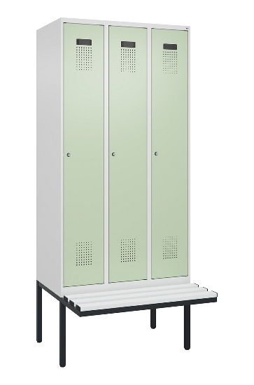 C+P Spind Evolo PLUS 0490407-10 mit Sitzbank 1 Abt.300mm Drehriegel (HxBxT) 2120x300x815mm 7016/7016