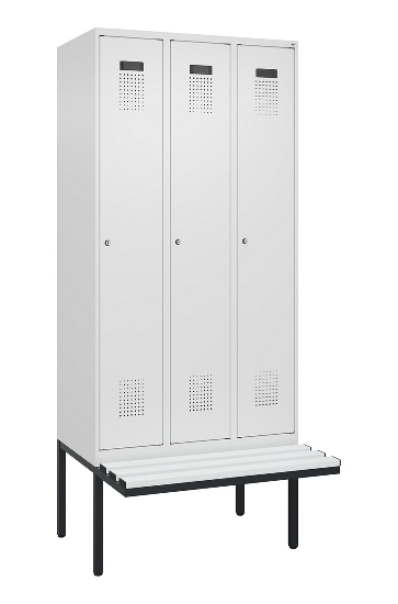 C+P Spind Evolo PLUS 0490407-10 mit Sitzbank 1 Abt.300mm Drehriegel (HxBxT) 2120x300x815mm 7016/7016