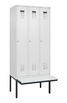C+P Spind Evolo PLUS 0490407-10 mit Sitzbank 1 Abt.300mm Drehriegel (HxBxT) 2120x300x815mm 7016/7016