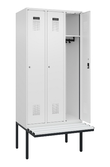 C+P Spind Evolo PLUS 0490407-10 mit Sitzbank 1 Abt.300mm Drehriegel (HxBxT) 2120x300x815mm 7016/7016