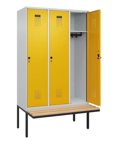C+P Spind Evolo PLUS 0490407-10 mit Sitzbank 1 Abt.300mm Zylinder (HxBxT) 2120x300x815mm 9016/9016