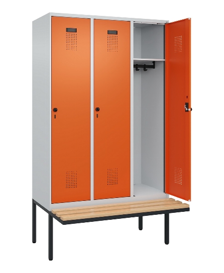 C+P Spind Evolo PLUS 0490407-10 mit Sitzbank 1 Abt.300mm Zylinder (HxBxT) 2120x300x815mm 9016/9016