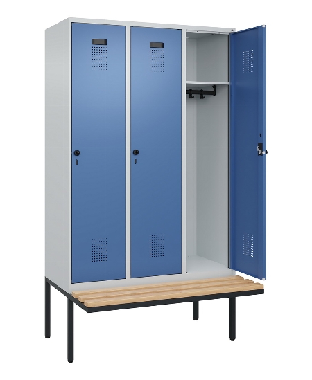 C+P Spind Evolo PLUS 0490407-10 mit Sitzbank 1 Abt.300mm Zylinder (HxBxT) 2120x300x815mm 9016/9016