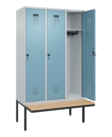 C+P Spind Evolo PLUS 0490407-10 mit Sitzbank 1 Abt.300mm Zylinder (HxBxT) 2120x300x815mm 9016/9016
