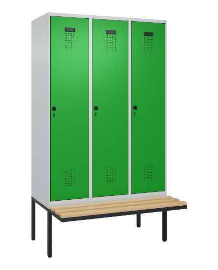 C+P Spind Evolo PLUS 0490407-10 mit Sitzbank 1 Abt.300mm Zylinder (HxBxT) 2120x300x815mm 9016/9016