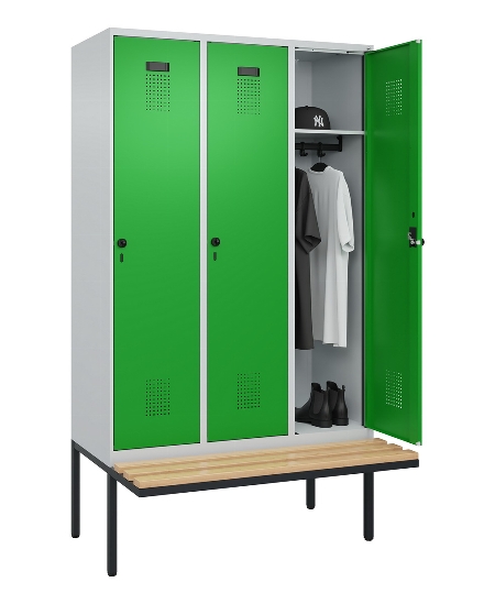 C+P Spind Evolo PLUS 0490407-10 mit Sitzbank 1 Abt.300mm Zylinder (HxBxT) 2120x300x815mm 9016/9016