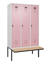 C+P Spind Evolo PLUS 0490407-10 mit Sitzbank 1 Abt.300mm Zylinder (HxBxT) 2120x300x815mm 9016/9016