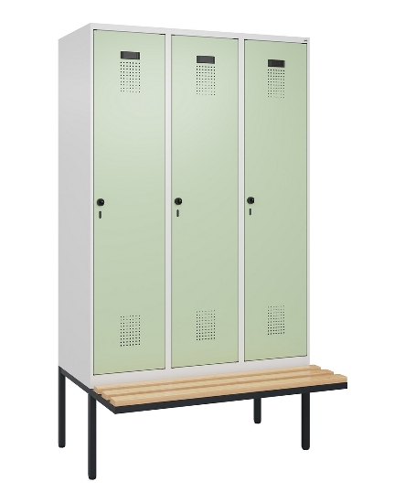 C+P Spind Evolo PLUS 0490407-10 mit Sitzbank 1 Abt.300mm Zylinder (HxBxT) 2120x300x815mm 9016/9016