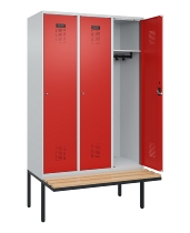C+P Spind Evolo PLUS 0490407-10 mit Sitzbank 1 Abt.300mm Zylinder (HxBxT) 2120x300x815mm 9016/9016